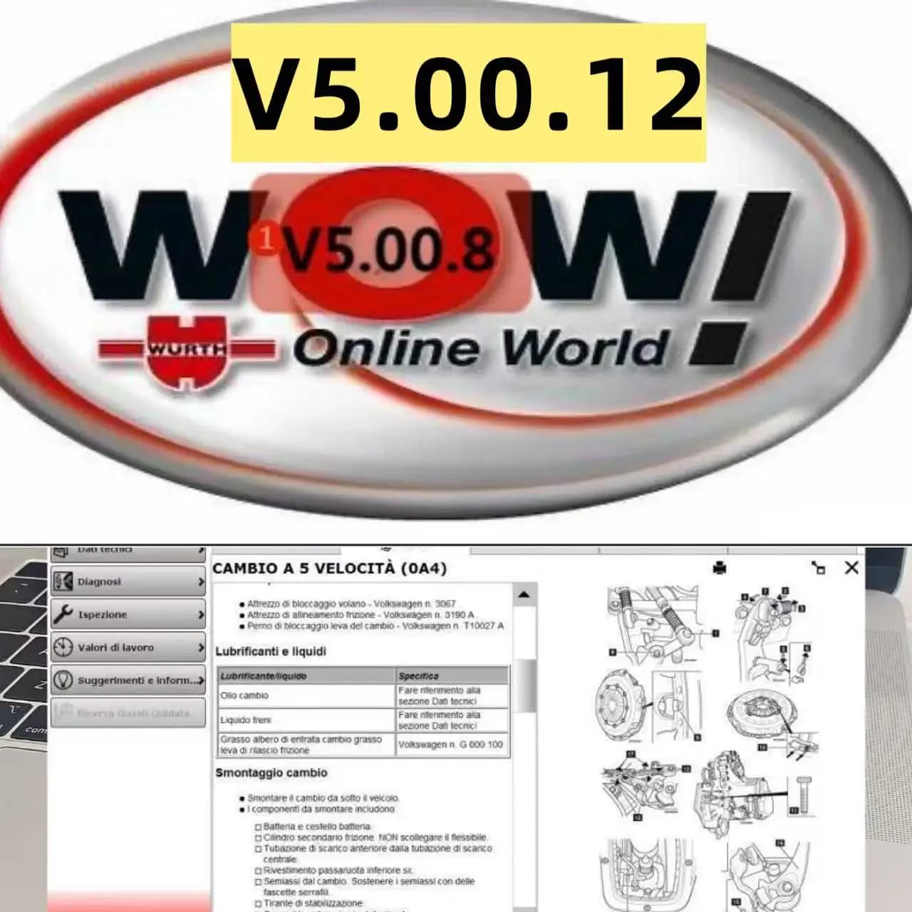 Nouvelle Offre 2026 : Logiciel W-ur-th WOW V5.00.12 WOW 5.00.8 R2 multilingue avec Keygen pour outil