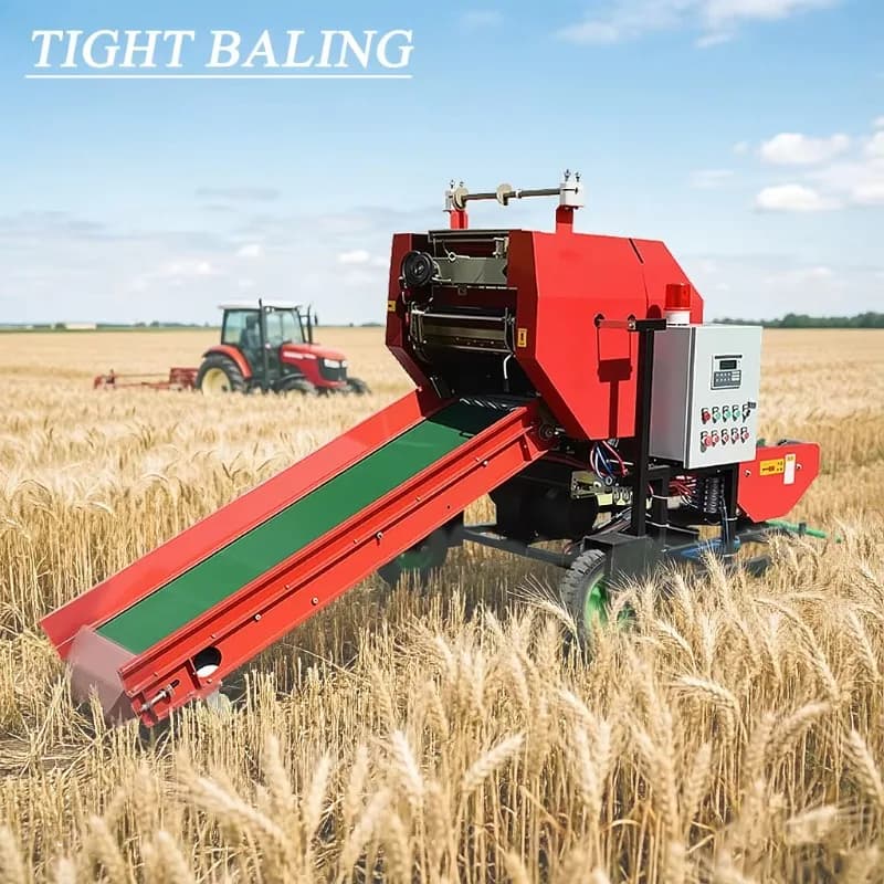 Presse à ensilage haute performance, machine à ensilage durable avec fonction de ligature automatiqu