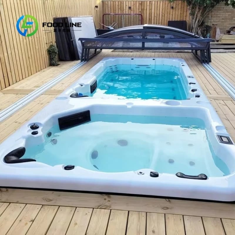 Spa de nage personnalisable de 5 m pour 8 personnes avec courant de nage puissant et jets d'hydrothé