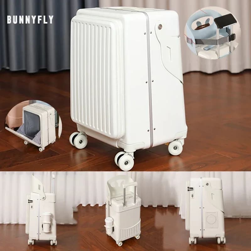 BunnyFly enfant maman valise avec siège pour les enfants peuvent s'asseoir pour monter chariot bagag