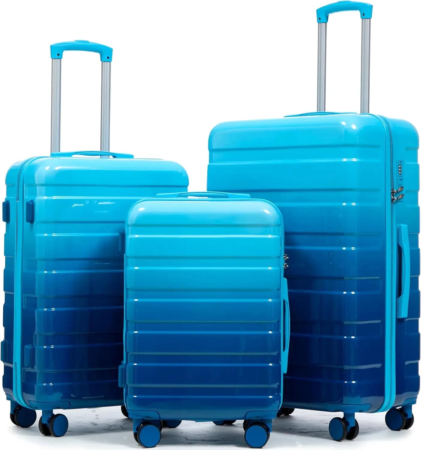 Ensemble de bagages rigides ABS avec roulettes pivotantes et serrure - Valise durable et imperméable
