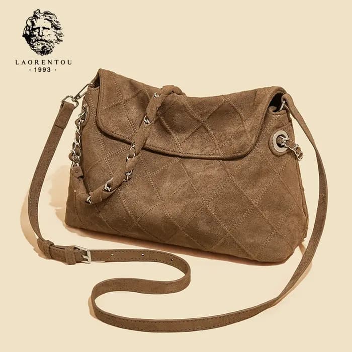 LAORENTOU tissu femmes sangle sac à bandoulière avancé rétro aisselles grande capacité mode matelassé sac à main