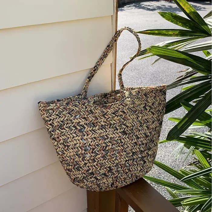Sac à bandoulière en paille tressé fait main grande capacité pour femme – Collection été – Sacs de plage et cabas tendance