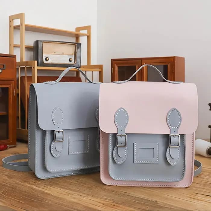 Sac à Dos Vintage Fait à la Main en Cuir PU de Grande Capacité