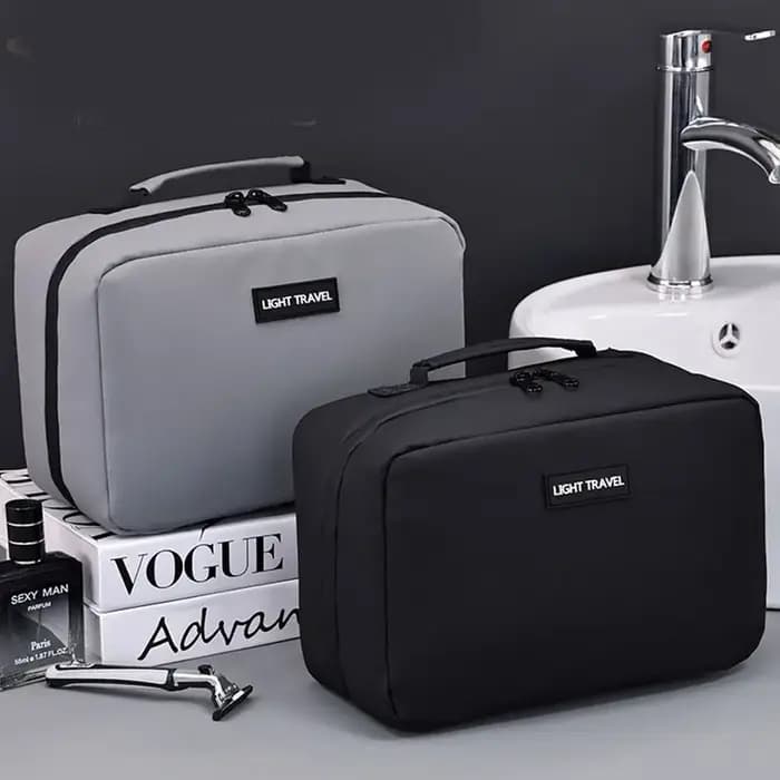 Trousse de Toilette Homme Grande Capacité Imperméable avec Séparation Sec/Humide
