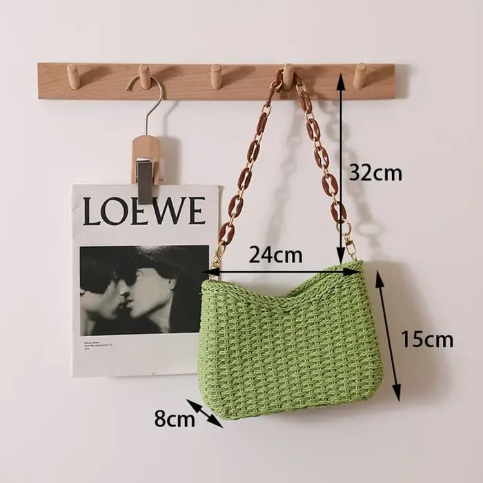 Petit sac sous les aisselles tissé violet frais pour femmes