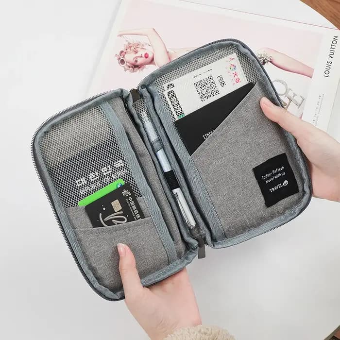Accessoires de voyage Portefeuille de voyage en tissu OX Porte-billets Porte-passeport familial Housse de protection pour passeport Étui à documents zippé