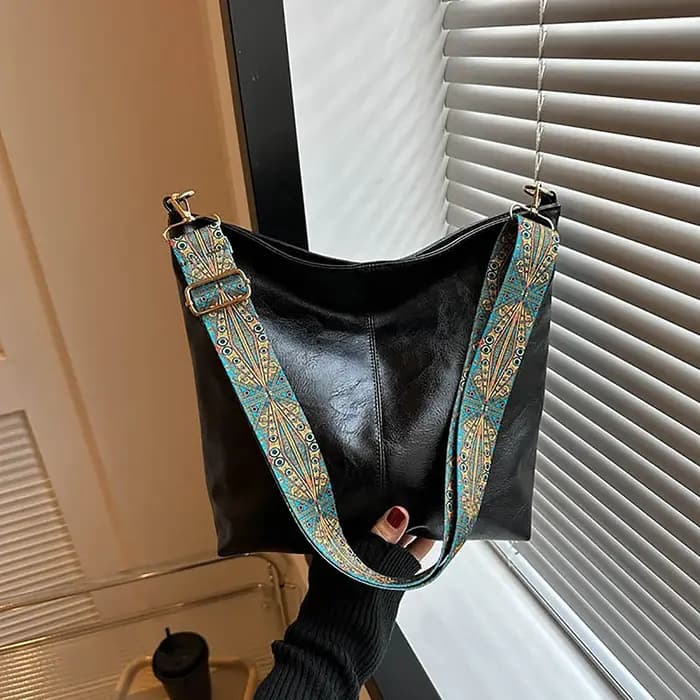 Sac à bandoulière solide vintage pour femme