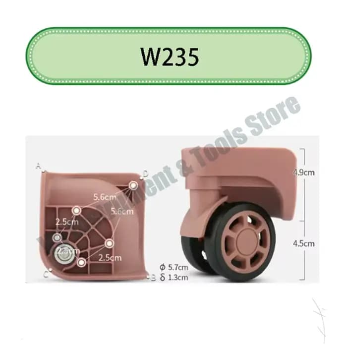 Nouvelles roues de remplacement silencieuses pour bagages W235 360 ° Accessoires de réparation de valises en TPU rotatif ultra-résistants, ajustement universel