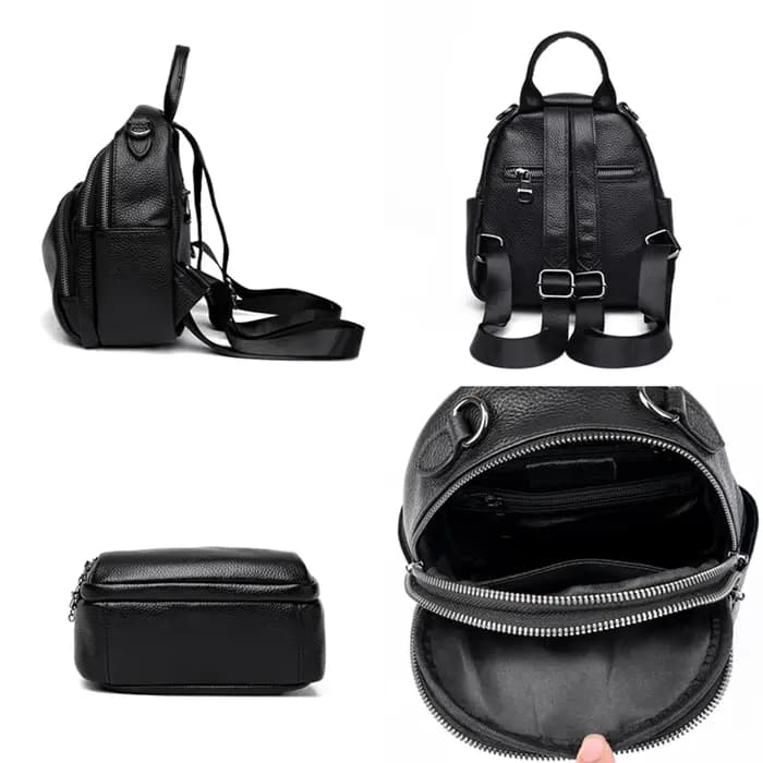 Sac à dos en cuir véritable pour femme