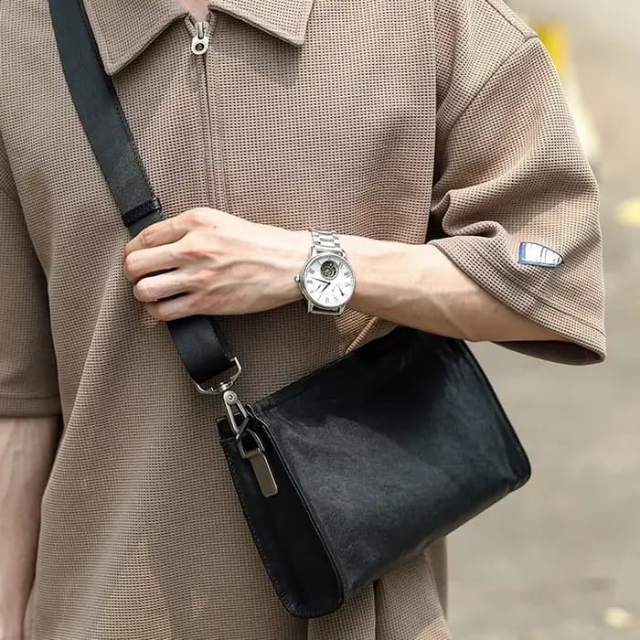 SENOFAN 2025 sac à bandoulière hommes déplacements véritable peau de vache bandoulière sacs de messa