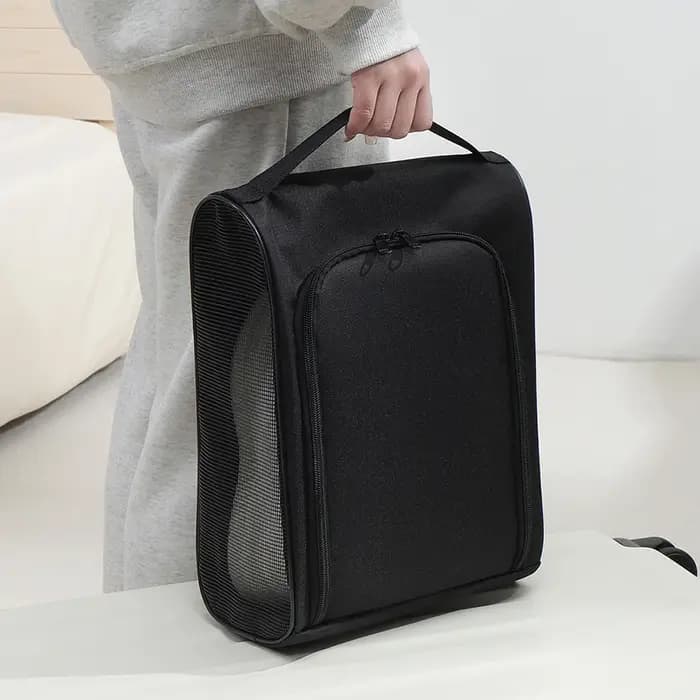 Sac de rangement de chaussures de voyage en tissu Oxford noir