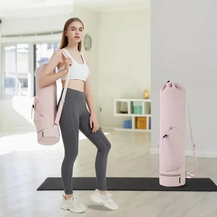 Sac pour tapis de yoga avec poche pour bouteille d'eau et rangement humide – Support multifonctionnel pour salle de