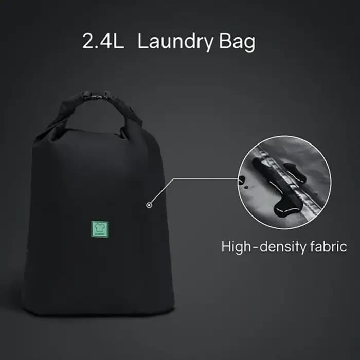 Korin Designs Sac à linge 2.4 LOriginal Noir Sac de rangement de voyage pliable et étanche