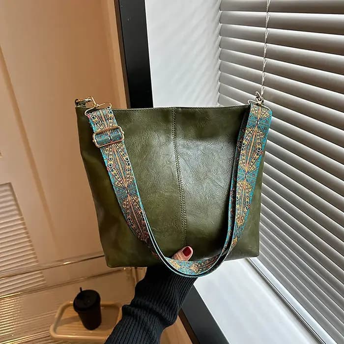 Sac à bandoulière solide vintage pour femme