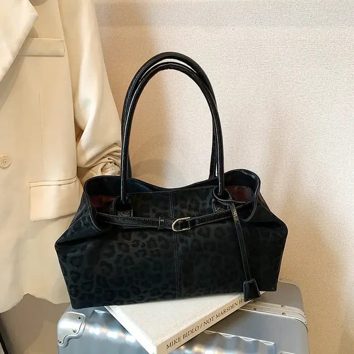 Sacs à bandoulière en cuir PU imprimé léopard pour femmes 2026 – Sac fourre-tout de luxe tendance de marque de créateur