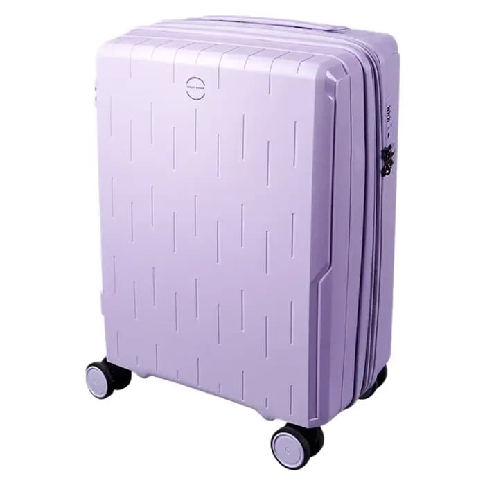 Bagage à main en polypropylène antichoc – Valise rotative extensible avec roues silencieuses et fermeture éclair
