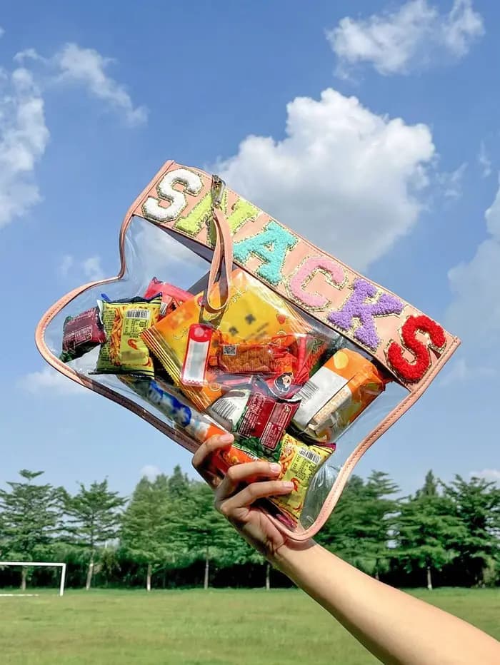 Sac en Pvc avec lettres patchées