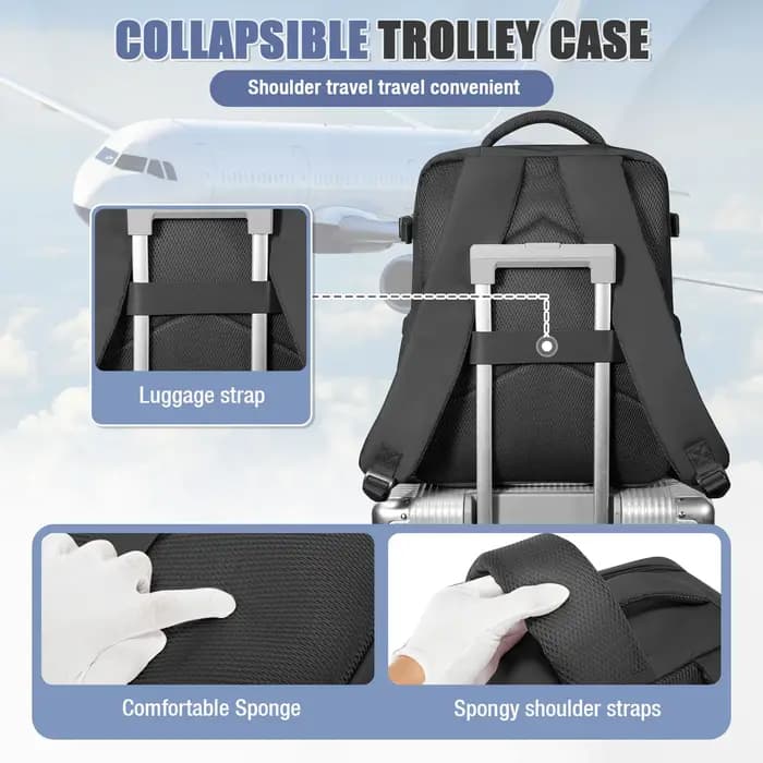 Sac à dos de compression sous vide Ryanair 40x30x20 Sac à dos de voyage EasyJet Wizzair Sac de cabine 15