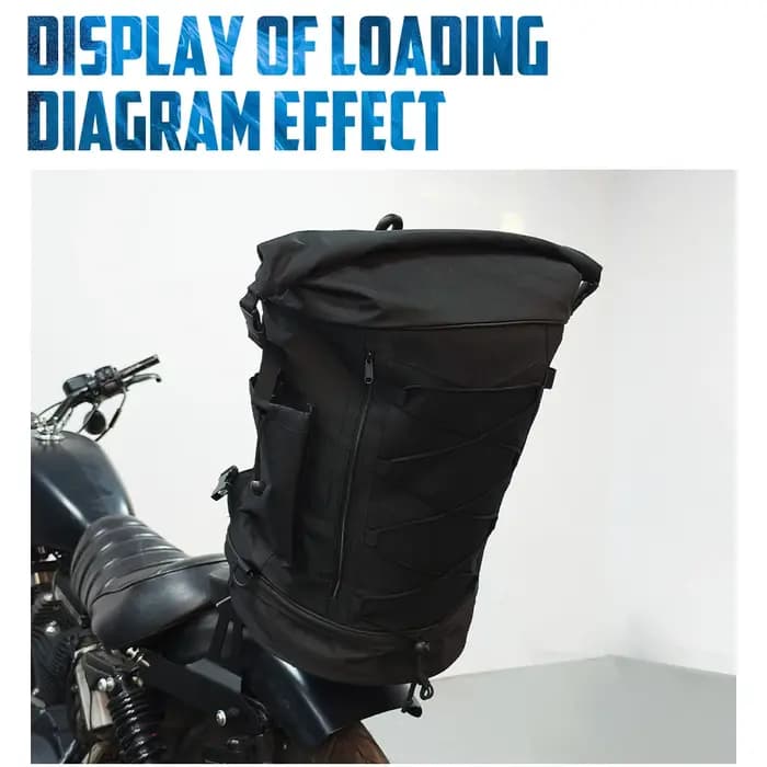 Sac arrière de moto 50L-85L, sac à dos de voyage extensible avec sangles, rangement universel, sac de support de barre Sissy pour Harley