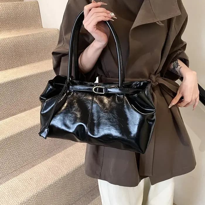 Nouveau Sac à main en cuir PU huile grande capacité sac à bandoulière décontracté sac fourre-tout multifonctionnel femmes