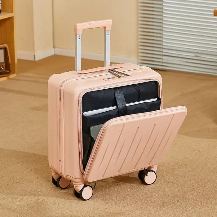 Valise légère valise 18 pouces valise de voyage grande capacité valise à roulettes pivotantes petit compartiment à bagages