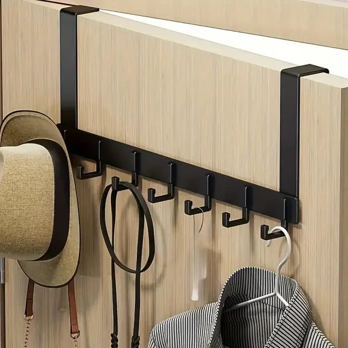 Crochet Extra-long à 6 crochets derrière la porte porte-manteau et support de rangement pour sacs et vêtements sur la porte de la chambre