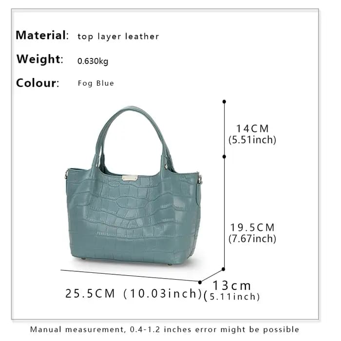 Sac cabas pour femme en cuir véritable motif crocodile