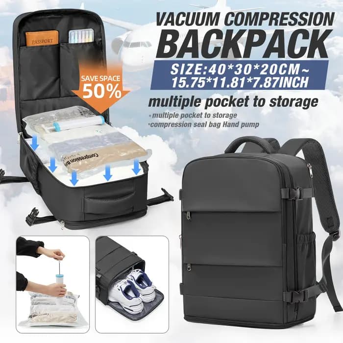 Ryanair 40x30x20 sac à dos de voyage Wizzair sac de cabine unisexe femmes hommes sac à dos pour ordinateur portable en plein air étudiant école sac à dos sac sous vide