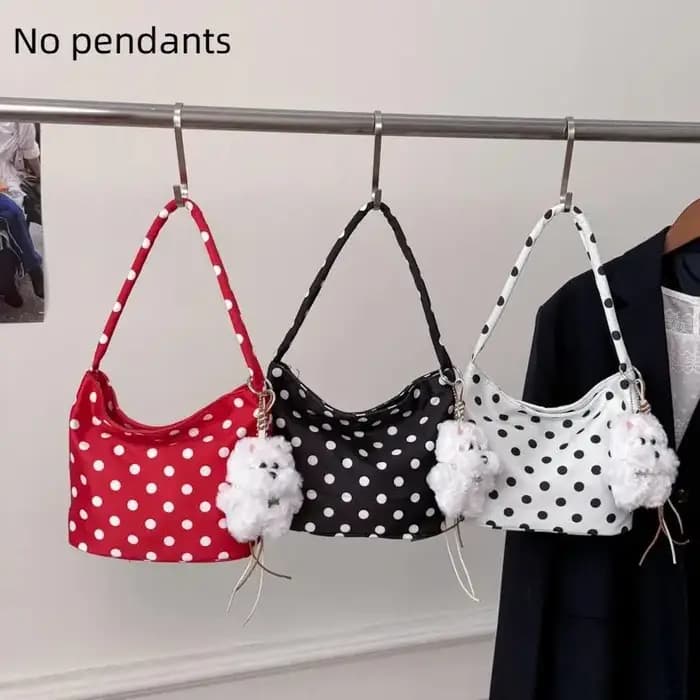Sac fourre-tout à pois en tissu Oxford