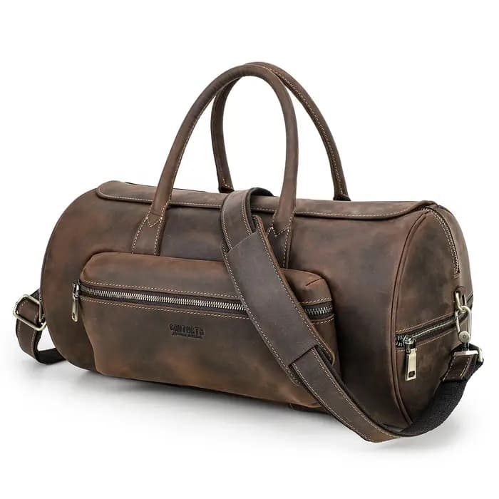 CONTACT'S-Sac à bagages fourre-tout en cuir véritable pour homme