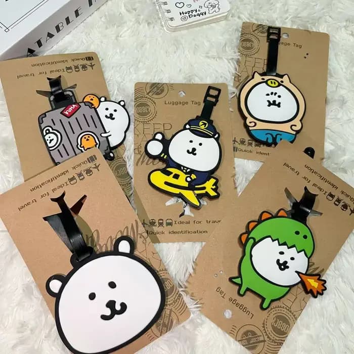 Étiquette de bagage mignonne de dessin animé, identifiant de bagage de voyage, étiquette suspendue pour bagages enregistrés