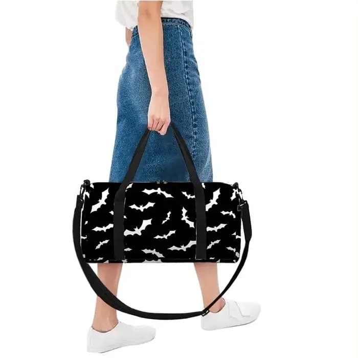 Sac de voyage blanc et noir grande capacité pour garçons et filles