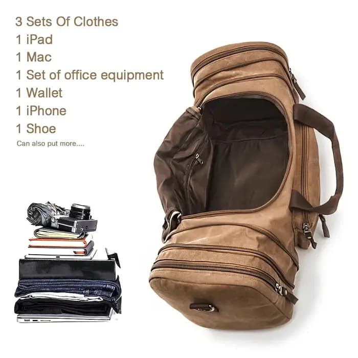 Vintage Canvas Stylish Travel Bags Large Capacity Carry On Luggage