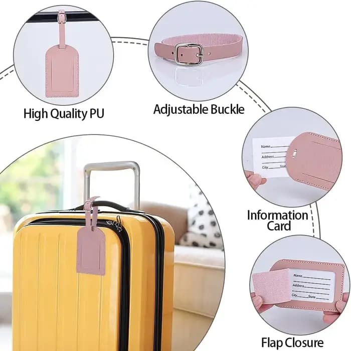 Messi Travel Essentials : Porte-passeport anti-RFID + Ensemble d'étiquettes de bagages en cuir pour femmes et hommes, accessoires de protection pour billets, CADEAU