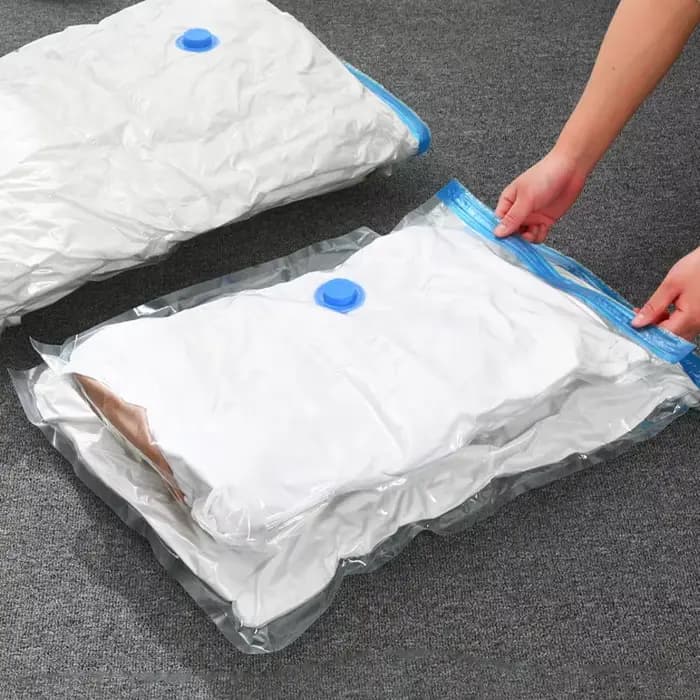 Sac sous vide pour vêtements, sac sous vide avec pompe, essentiels de voyage, sacs économiseurs d'espace pour couettes, couvertures, organisateur de rangement