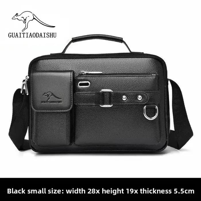 Sac bandoulière homme en cuir PU haut de gamme pour affaires et trajets quotidiens – Sacoche imperméable et résistante à l'usure