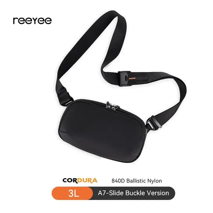 ReeYee Sac de poitrine à bandoulière 3L, sac à bandoulière multi-compartiments en Cordura imperméabl
