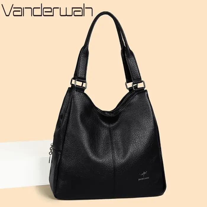 Sac fourre-tout de luxe à trois couches en cuir véritable pour femme