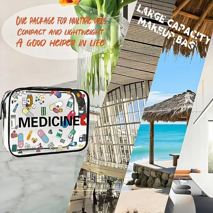 Trousse de maquillage de voyage transparente
