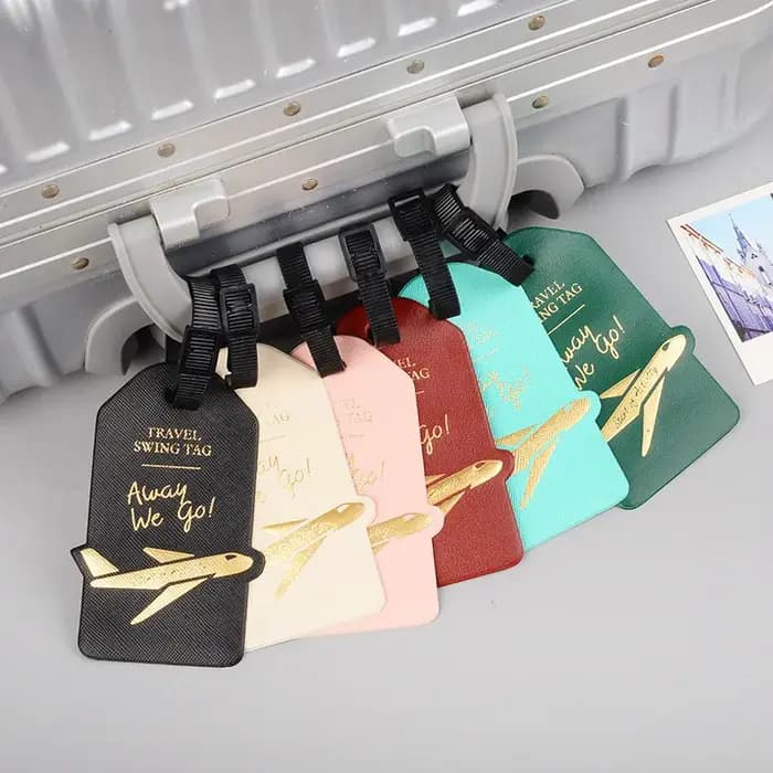 Étiquette de bagage en cuir PU pour hommes et femmes