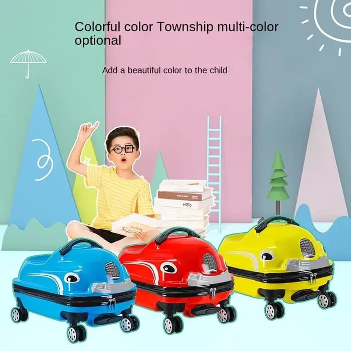 Valise à roulettes de voyage pour enfant de 20 pouces avec dessins animés, bagage à main avec roues pivotantes, valise à roulettes pour enfants