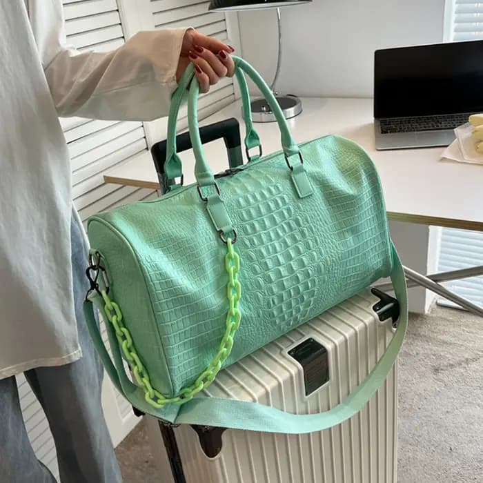 Sacs de voyage grande capacité en cuir PU motif crocodile