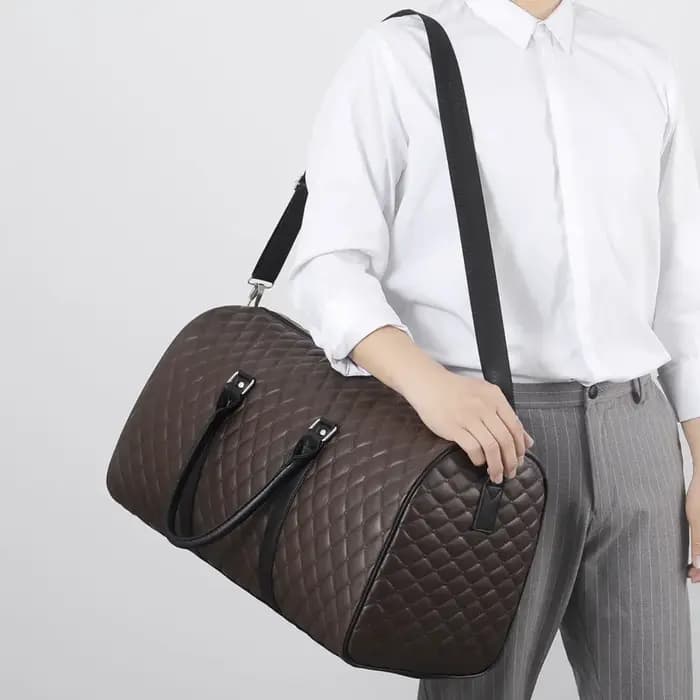 Fourre-tout de voyage affaires grande capacité sac à main salle de sport Fitness homme en cuir PU Lingge bagage