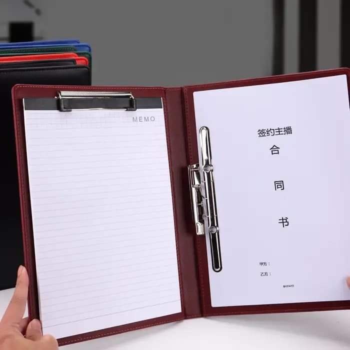 Porte-documents en cuir pour femmes d'affaires, porte-papier, portefeuille exécutif, bureau de presse-papiers, accessoires de bureau, école universitaire, A4