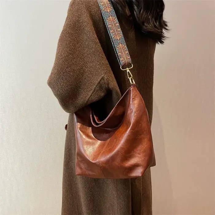 Sac à bandoulière vintage en cuir PU pour femme