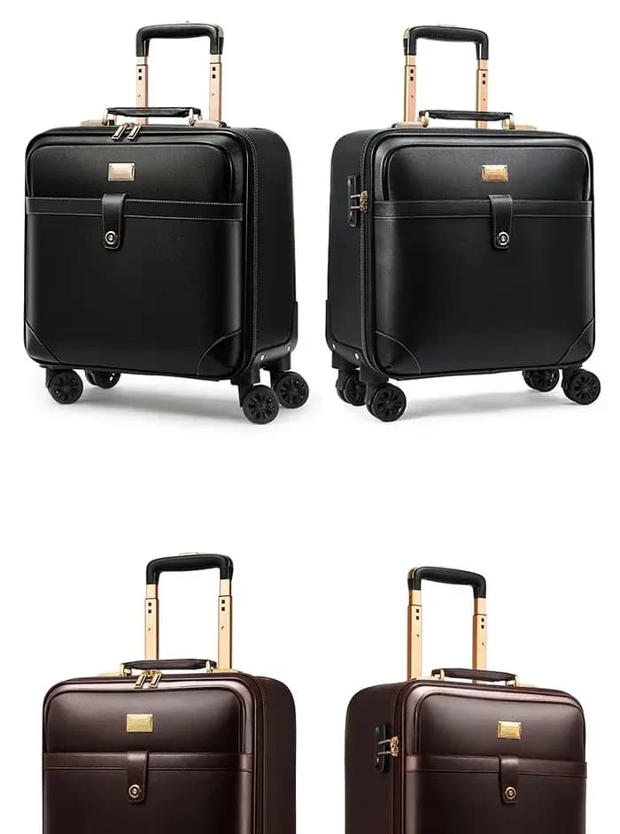 Nouvelle valise à roulettes en cuir de vache véritable de haute qualité pour hommes et femmes, grande capacité, ensemble de bagages d'affaires sur roulettes