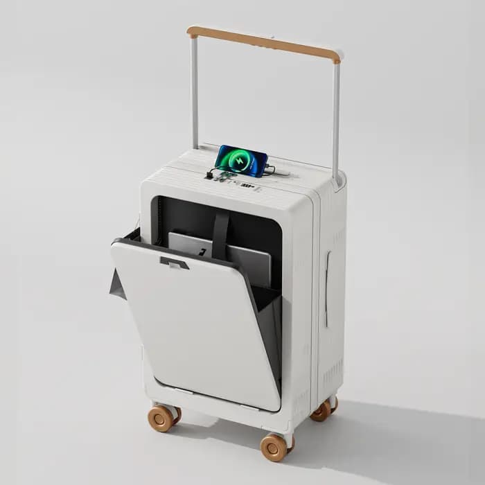 Valise à ouverture frontale, trolley multifonctionnel, cadre en aluminium, sac pour ordinateur porta