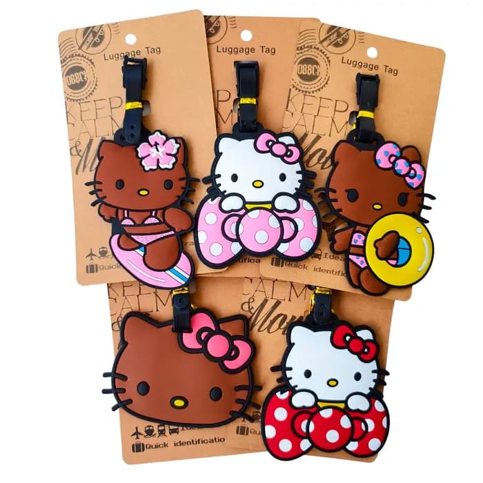 Étiquette de bagage chat mignon pour filles