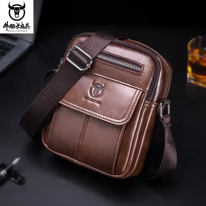 Bullcaptain-Sac en cuir de vachette pour homme